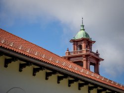 View of the bell tower on campus